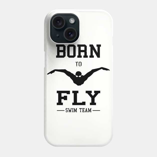 Swimmer Born To Fly Swim Team Butterfly Swimming Fan Phone Case by atomguy