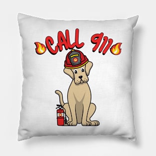 Funny Big Dog is a firefighter Pillow