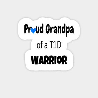 Proud Grandpa Black Text Blue Heart Magnet