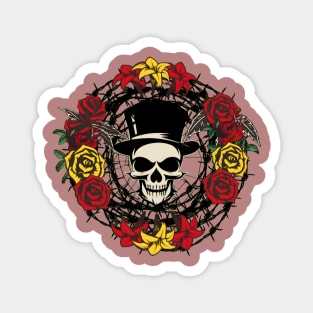 Mr Skull Floral Gothic Magnet