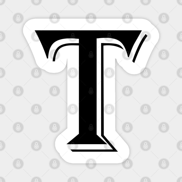 Black letter T in vintage style Magnet by Classical