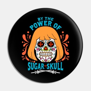 Cool Day Of The Dead 80's Superhero Sugar Skull Pin