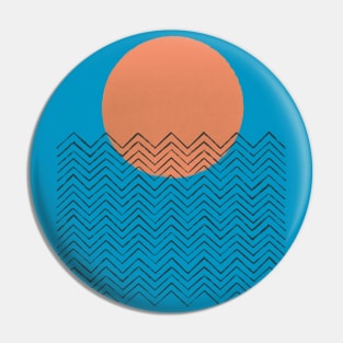 Abstract minimalist sun ocean landscape Pin