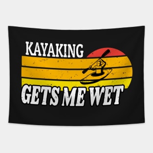 Kayaking Gets Me Wet Retro - Kayak Lover Gift - Funny Kayaker Retro Vintage Tapestry