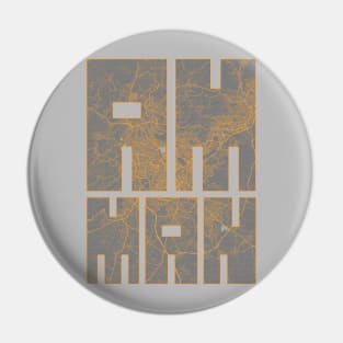 Amman, Jordan City Map Typography - Bauhaus Pin