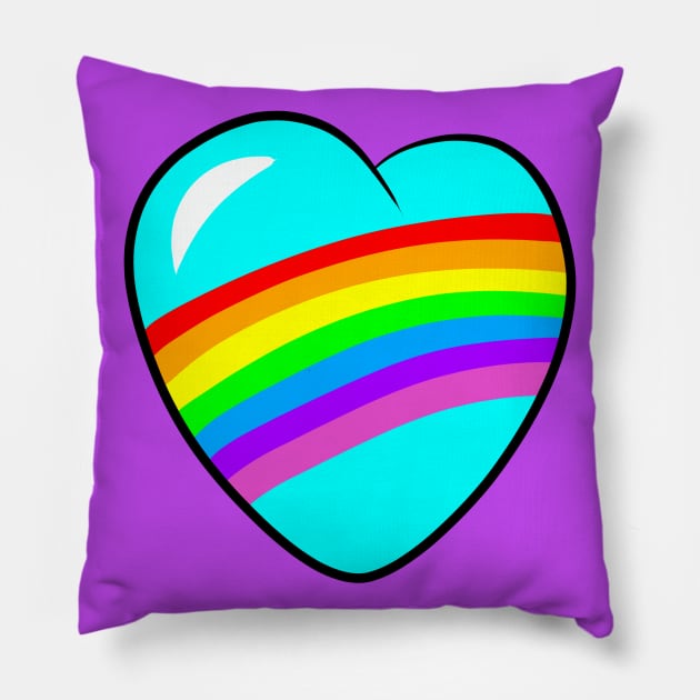 Rainbow heart Pillow by MelanieJeyakkumar
