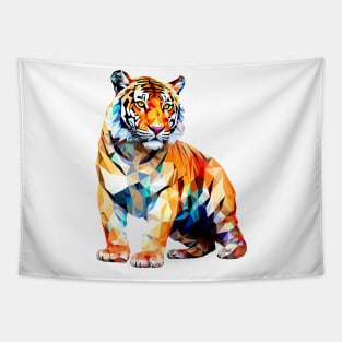 Origami Cute Tiger King Tapestry