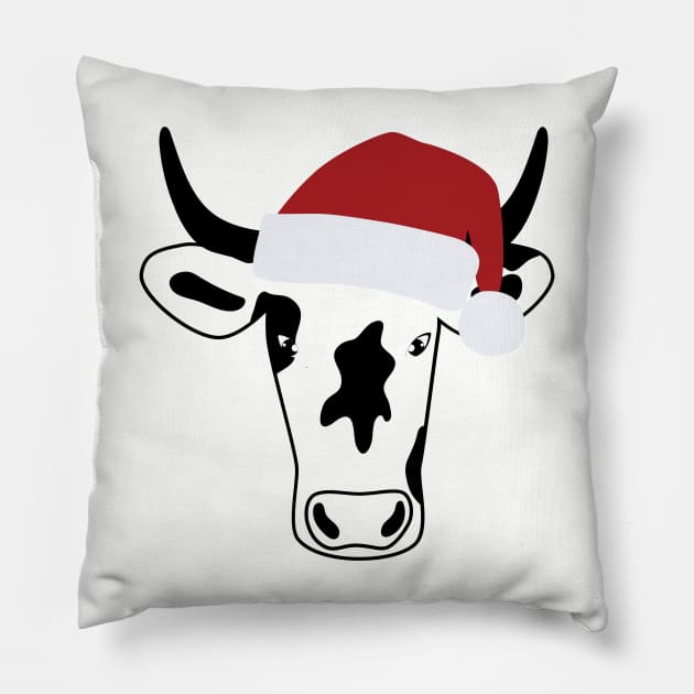 Cow Reindeer Hat Santa Christmas Lights Pillow by store anibar