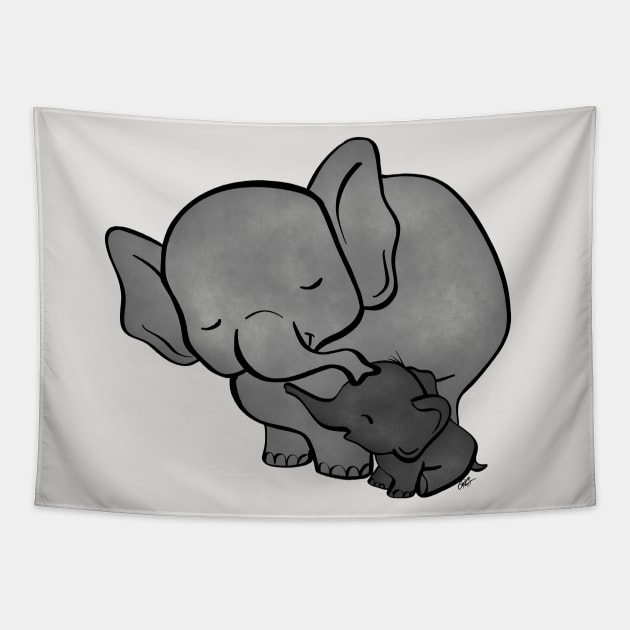 Mama and Baby Tapestry by rmcbuckeye