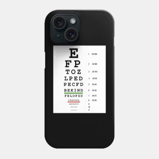 Be Kind It's Cool Eye Chart Phone Case