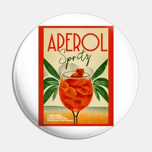 Retro Aperol Spritz Poster Tropic Homebar, Kitchen Bar Prints, Vintage Drinks, Recipe, Wall Art Pin