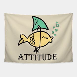 Attitude Shirt | Fish With an Attitude as Shark Tapestry