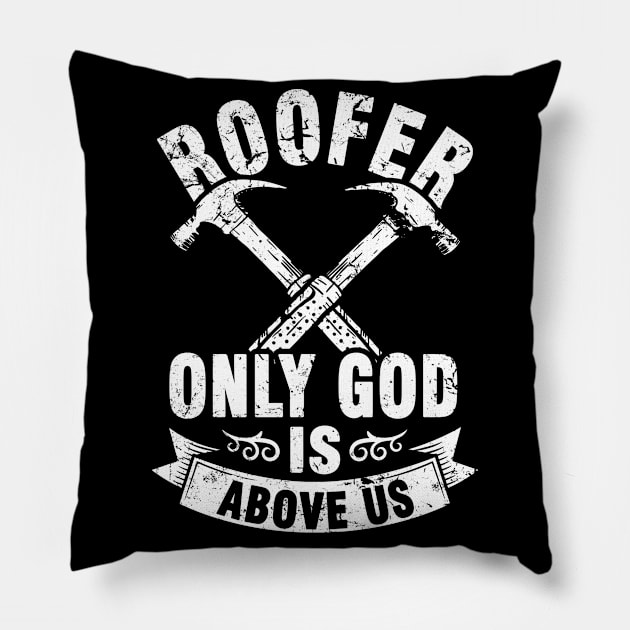 Roofer Construction Site Roofing Pillow by Tobias Store