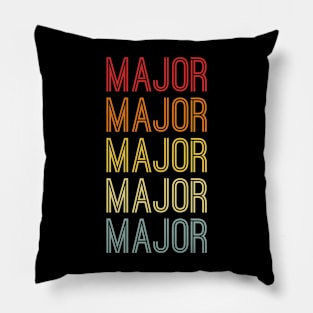 Major Name Vintage Retro Pattern Pillow