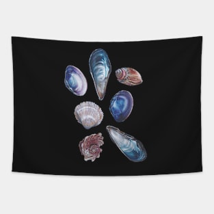 Iridescent Shells Illustration Tapestry