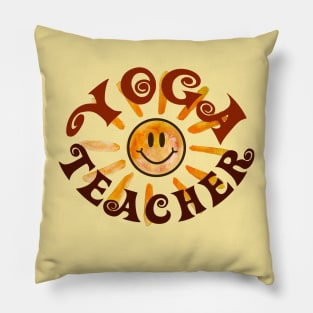 Yoga Teacher Happy Face Sunshine Gift Pillow