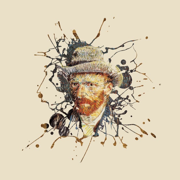 Van Gogh Artist Portrait Paint Splat by y30artist