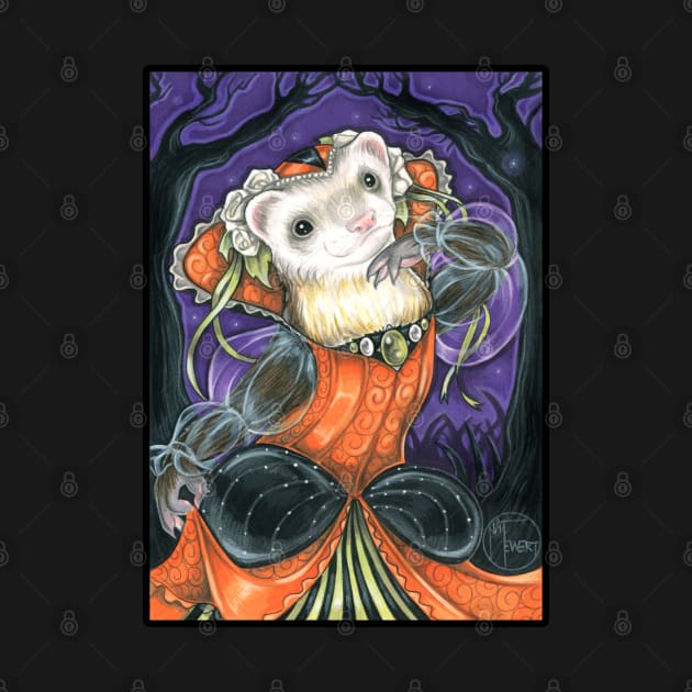 Ferret Halloween Princess - Ferret by Nat Ewert Art