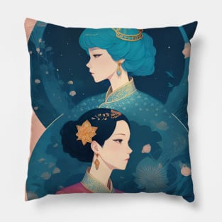 Asian girl art style Pillow
