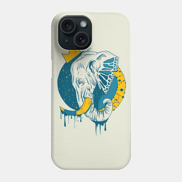 Retro Wave Royal Elephant Phone Case by kenallouis