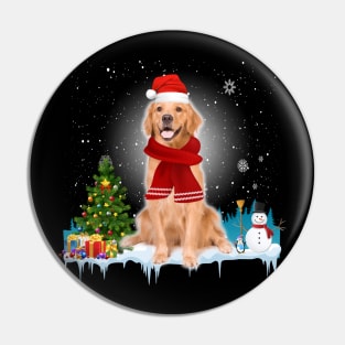 Funny Golden Retriever Christmas T-shirt Pin