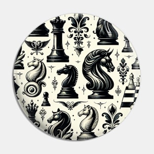 Grandmaster's Tapestry: A Chessboard Elegance Pin