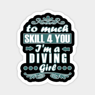 Diving girl diving dolphin oxygen coral Magnet