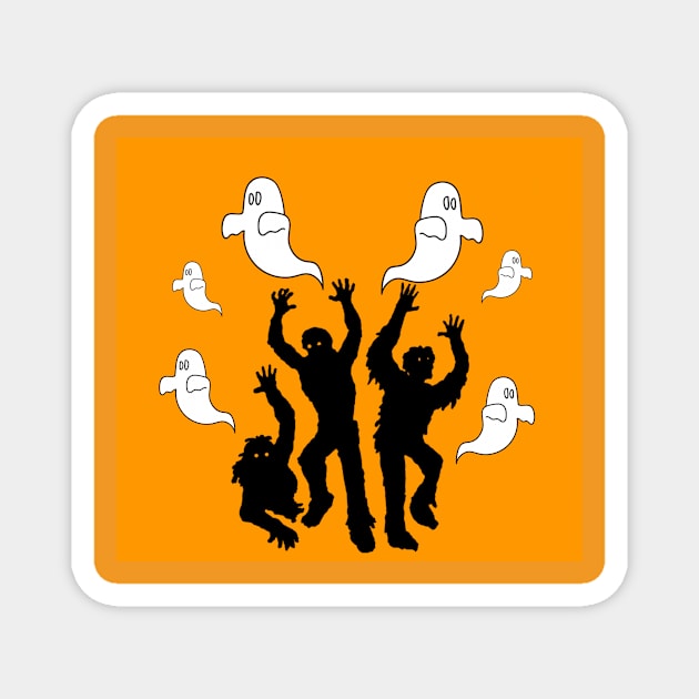 Zombie Halloween Magnet by Dog and cat lover