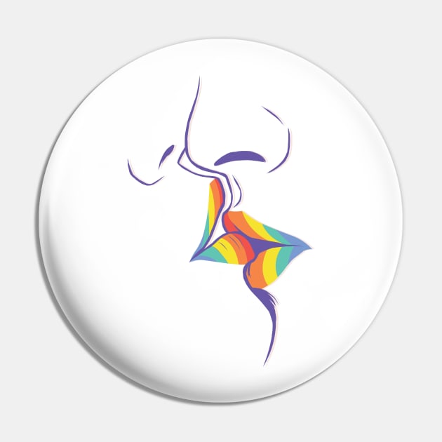 Rainbow Kiss Pin by LR_Collections