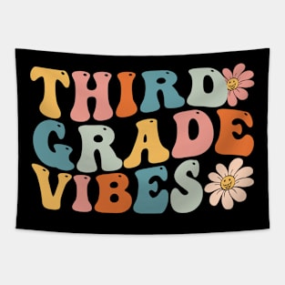 Third Grade Vibes - 3rd Grade Team Retro 3rd Day of School Tapestry