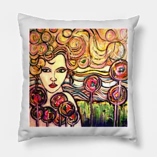 Rainbow Girl Pillow