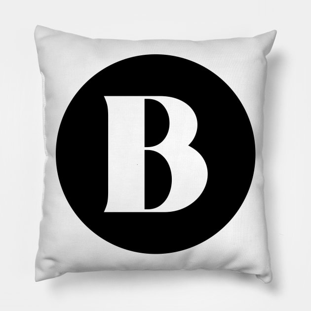 B (Letter Initial Monogram) Pillow by n23tees