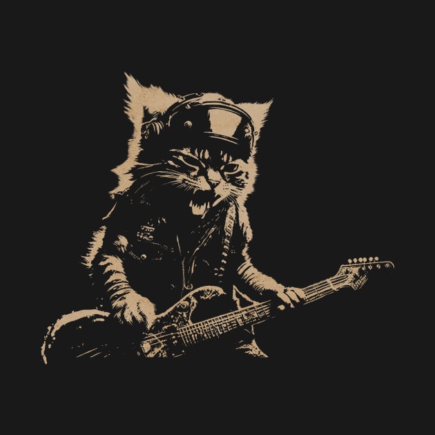 Rock Cat Playing Guitar by MasutaroOracle