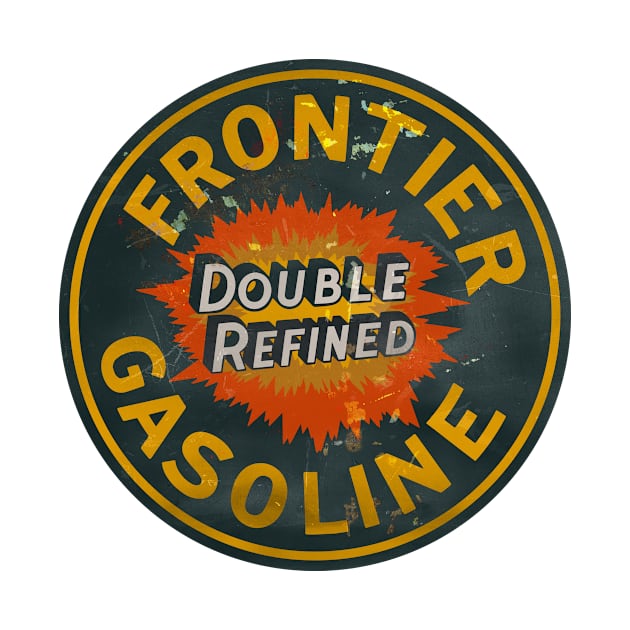 Frontier Gasoline distressed vintage sign by Hit the Road Designs