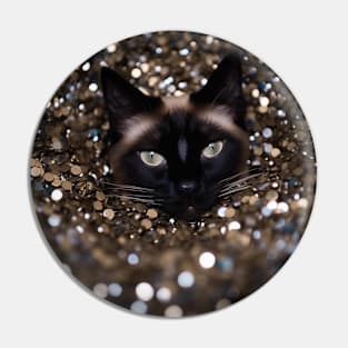 Siamese Gold Glitter Pin