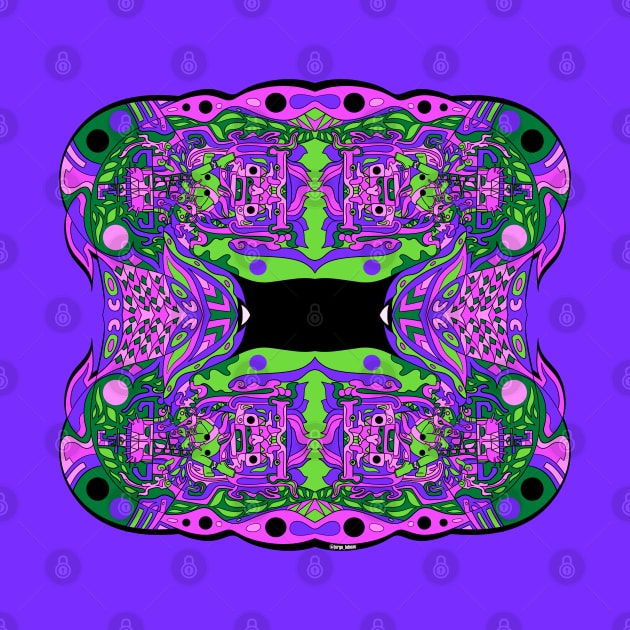 Alien madness in galaxy mayan ufo pattern ecopop by jorge_lebeau