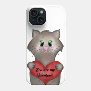 You are my Valentine - Cat with heart Phone Case