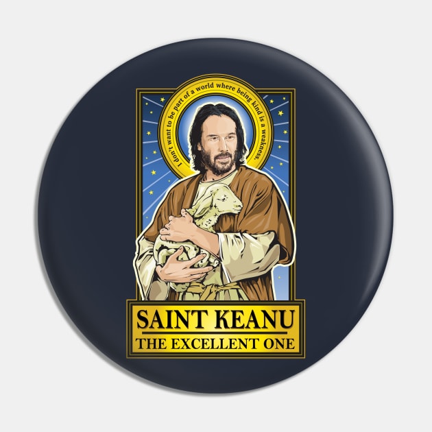 Saint Keanu Pin by Pop Art Saints