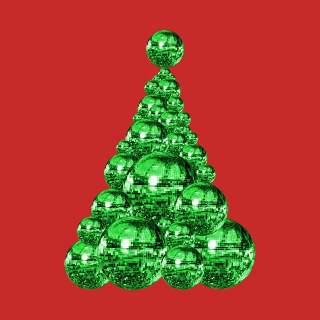 Groovy Green Disco Ball Christmas Tree by Art by Deborah Camp