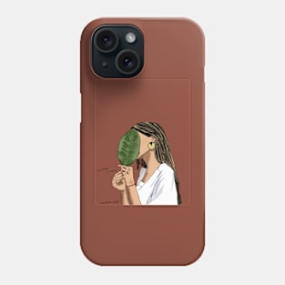 woman with leaf / Phone Case