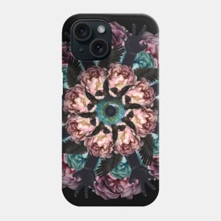 gothic flowers mandala Phone Case