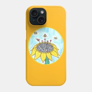 Bees at Work in Blue Phone Case