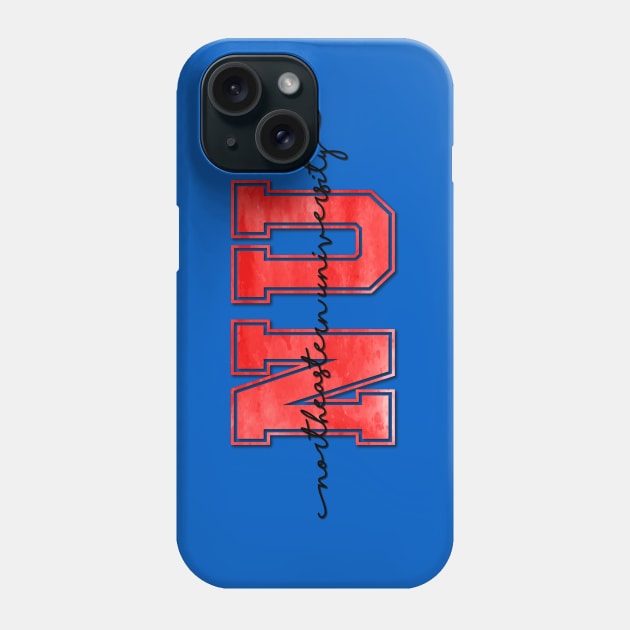 NU - Northeastern University Phone Case by doodlesbydani