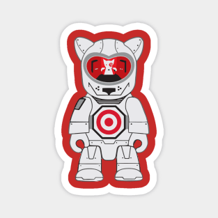 Funny Bullseye Dog Robot Team Member Magnet