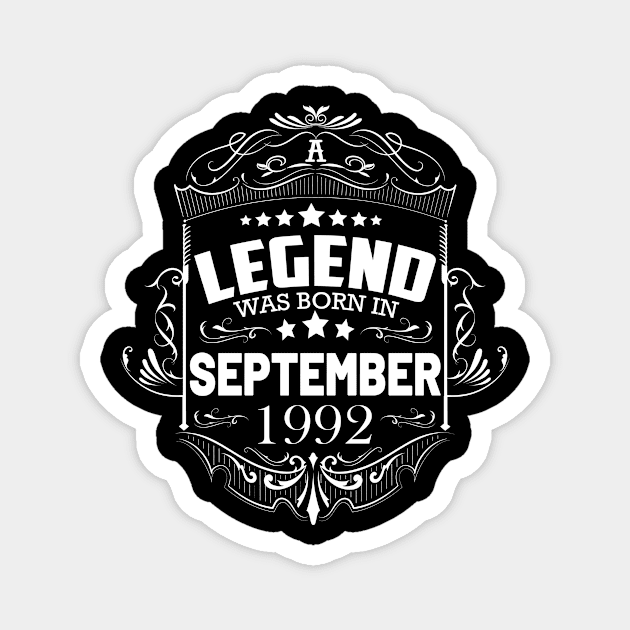 A legend was born in September 1992 Magnet by HBfunshirts