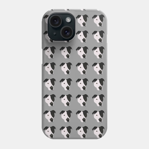 White and Black Pitbull Phone Case by KCPetPortraits