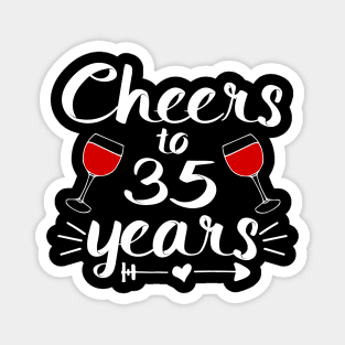 Cheers to 35 years Anniversary Gifts For Couple, Women and Men Magnet