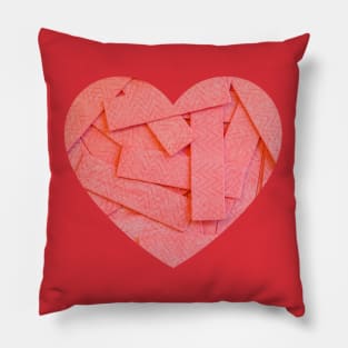 Pink Strawberry Bubblegum Strips Heart Photograph Pillow