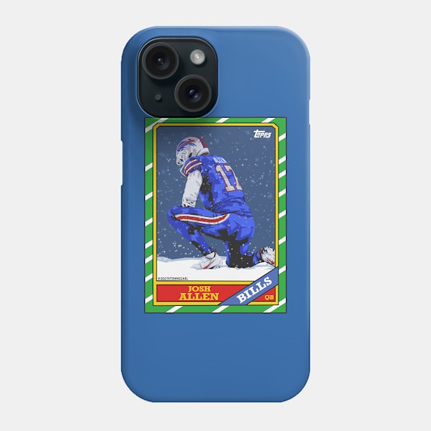 Josh Allen 1986 Football Card Phone Case by Carl Cordes