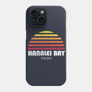 Hanalei Bay Kauai Hawaii Retro Sunset Family Beach Vacation Phone Case